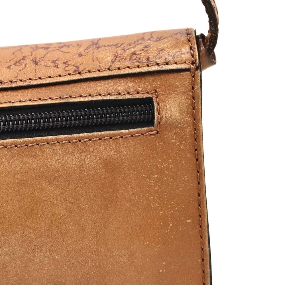 Patricia Nash Torri Crossbody Signature Map Leather Riot Rust Bag - Picture 11 of 16